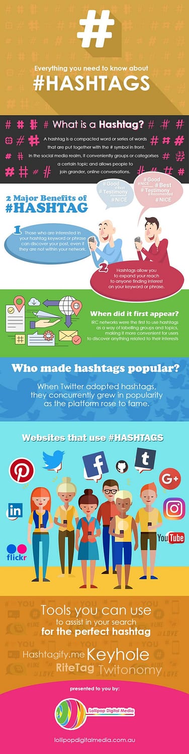 Hashtags Infographics Lollipop Digital Media